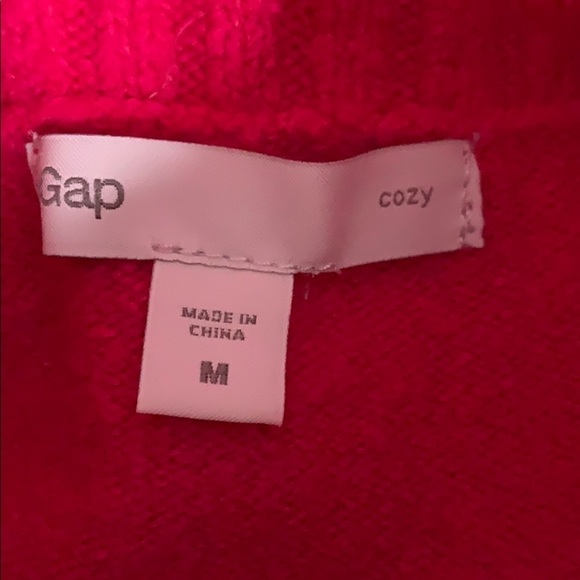 Gap Hot Pink Button turtleneck Sweater pullover medium women’s - Picture 4 of 7